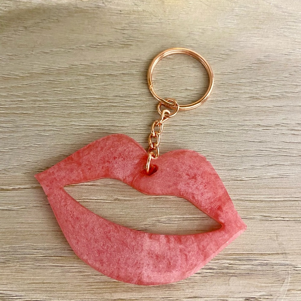 Sultry Pink Lips Keychain
